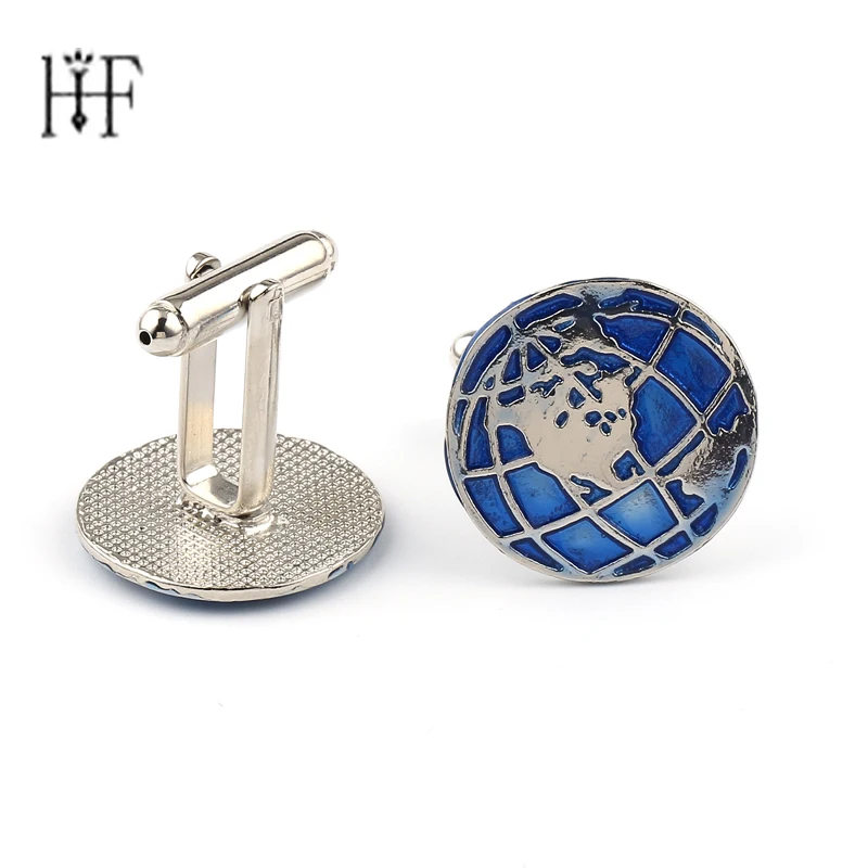 

1 Pair Globe Earth Cufflink Cuff Link Metal Cufflinks Designer Generous Man Cuff link Accessories for Shirt Nice jewelery Gift