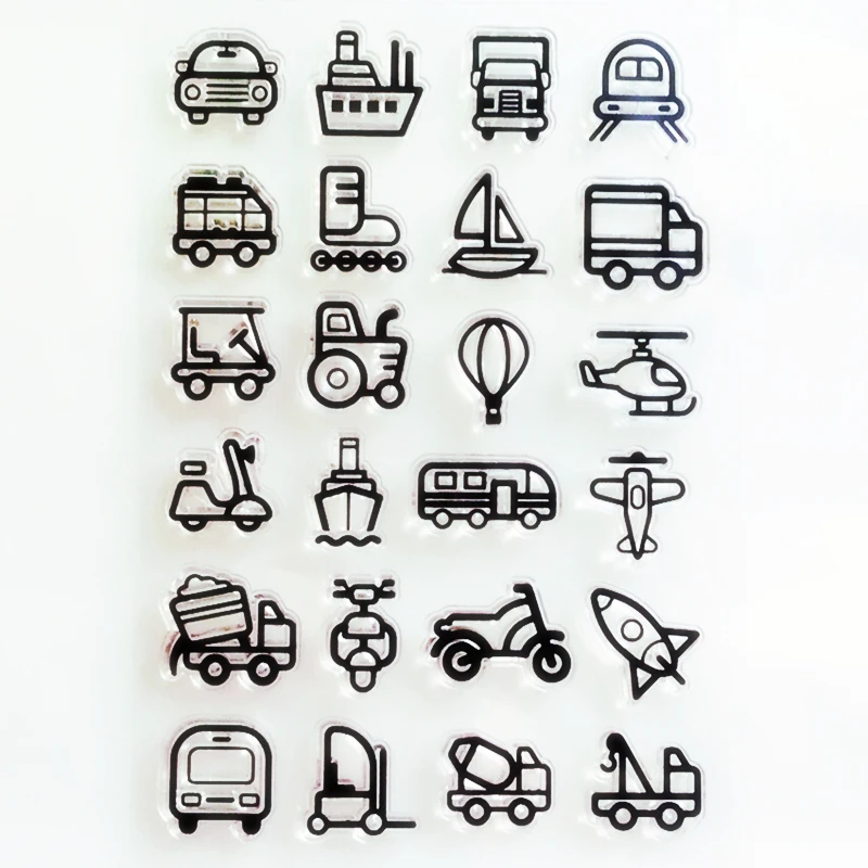 

YLCS364 Transportation Silicone Clear Stamps For Scrapbooking DIY Photo Album Cards Decoration Transparent Stamp Clear Stamp New