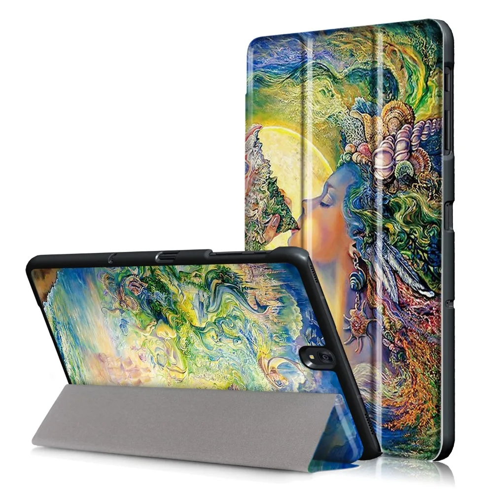 

Print Stand Leather Shell Funda Capa Cover Case For Samsung Galaxy Tab S3 9.7 T820 T825 SM-T820 SM-825 Tablet Coque +Film +Pen
