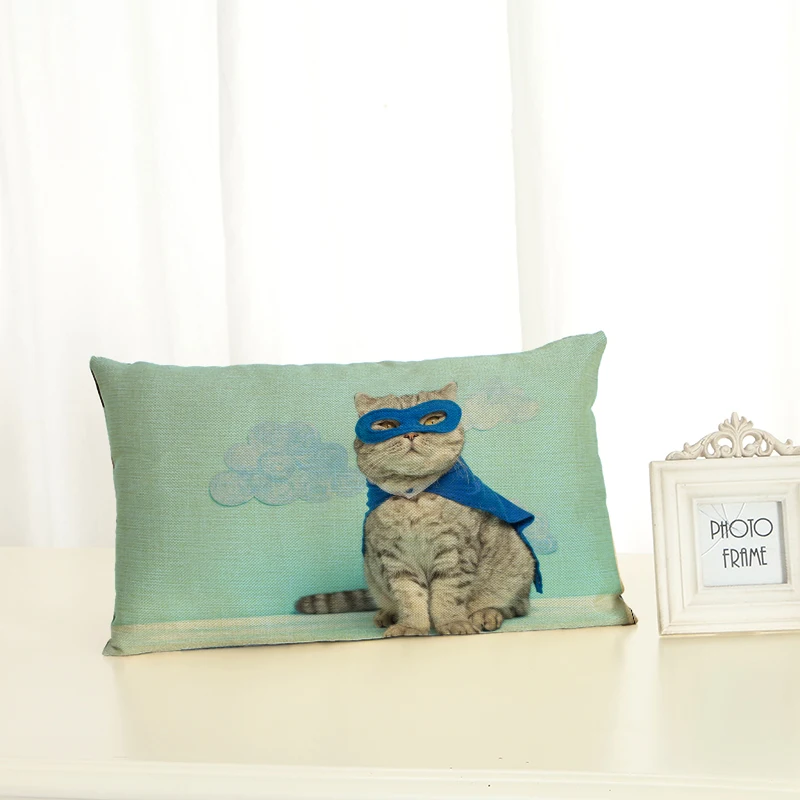 Персонализированные Чехлы для подушек с кошками модные креативные украшения для дома 30x50 декоративный бежевый льняной чехол для подушки