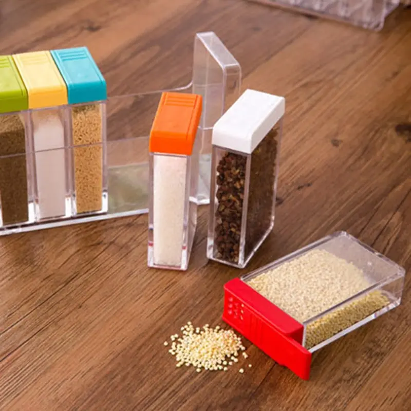 Buy Urijk 6Pcs/Set Spice Jar Kitchen Jars Transparent