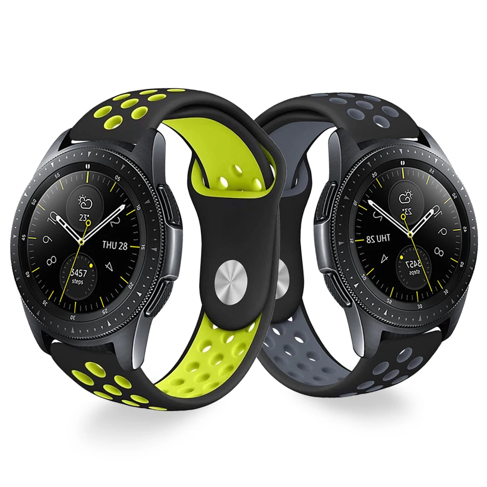 Силиконовый ремешок 22 мм 20 мм для samsung Galaxy 46 мм 42 мм gear S3 S2 Active 2 ремешок для Huami Amazfit GTR GTS Bip huawei Watch GT 2