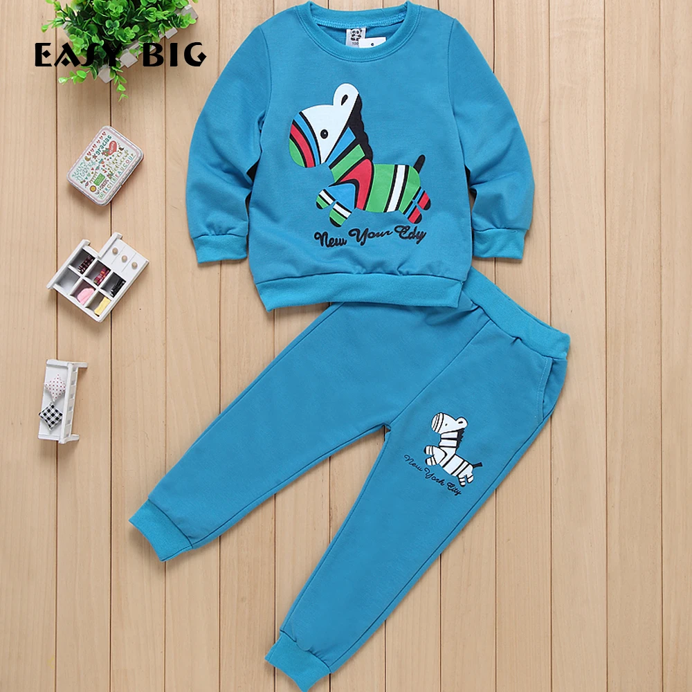 EASY BIG 2017 Spring New Boys sets Unisex Children's Sets Sports