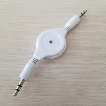 

Telescopic Connection Audio Cable 3.5mm AUX Car Data Extension Record Cable White 80cm