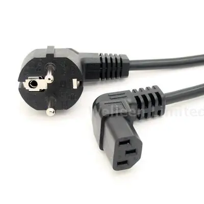 

EU PDU UPS AC Power Cord,European 3Pin Male Plug to IEC 320 C13 Up/Down Angled Power Adapter Cable For Wall Mount TV