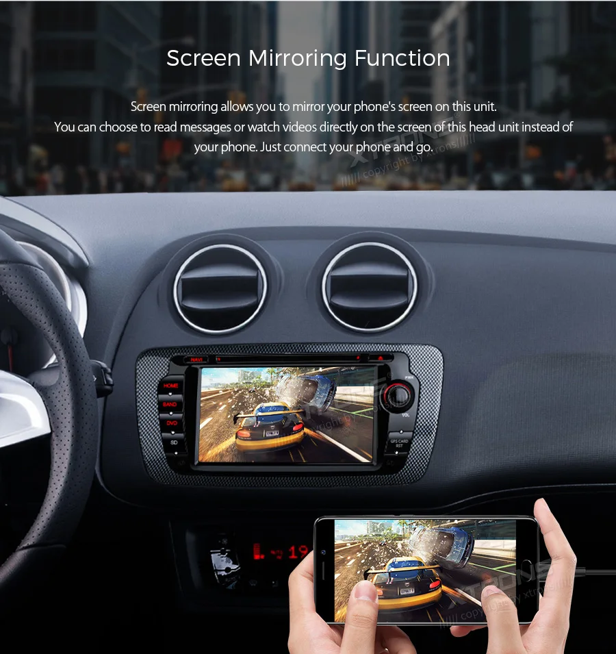 Flash Deal XTRONS 7" Android 8.1 Quad Core 16GB ROM car Multimedia System DVD Player GPS Navigation for Seat Ibiza MK4/6J 2009-2013 RCA 10