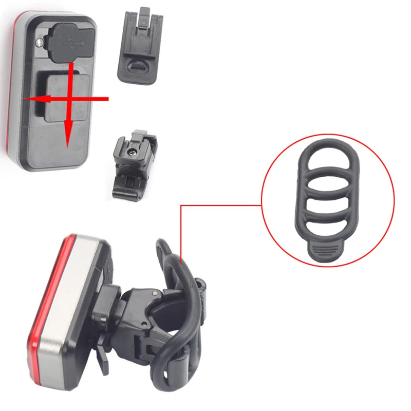 Flash Deal Dropshipping USB Rechargeable Bike Safety Tail Light Waterproof LED Bicycle Red Rear Light With Batteries for Cycling Safety 7