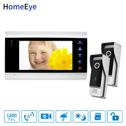 HomeEye 7 ''1200tvl видео телефон двери внутренняя безопасность Система доступа непромокаемые обнаружения движения OSD меню работает для 2 ЗАМКИ