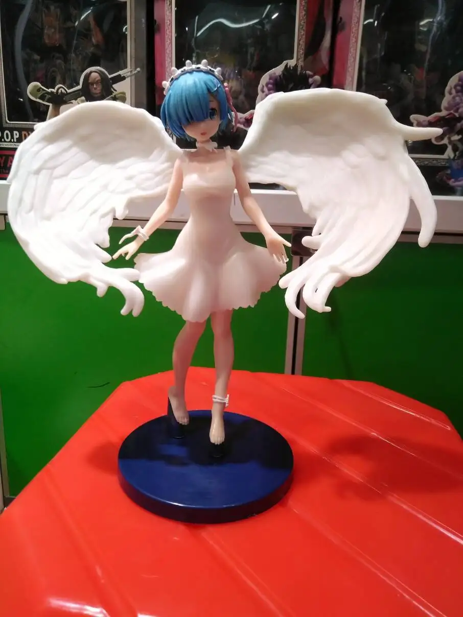 Аниме Re: жизнь в другом мире от zero Angel wings Rem Прозрачное платье ПВХ фигурка Милая Rem модель игрушки 23 см