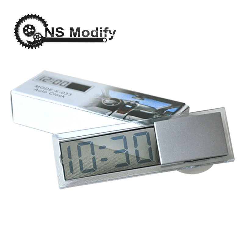 

NS Modify TOP Quality Mini Digital Car Electronic Clock Mini Durable Transparent LCD Display Digital With Sucker Universal