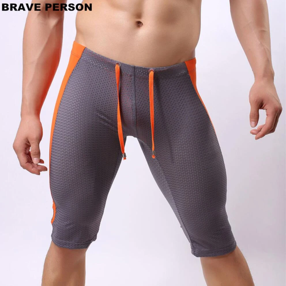 

BRAVE PERSON Multifunctional Breathable Men Tight Beach Board Swimsuit Men High Quality Elastic Knee Length Board Shorts Trunks