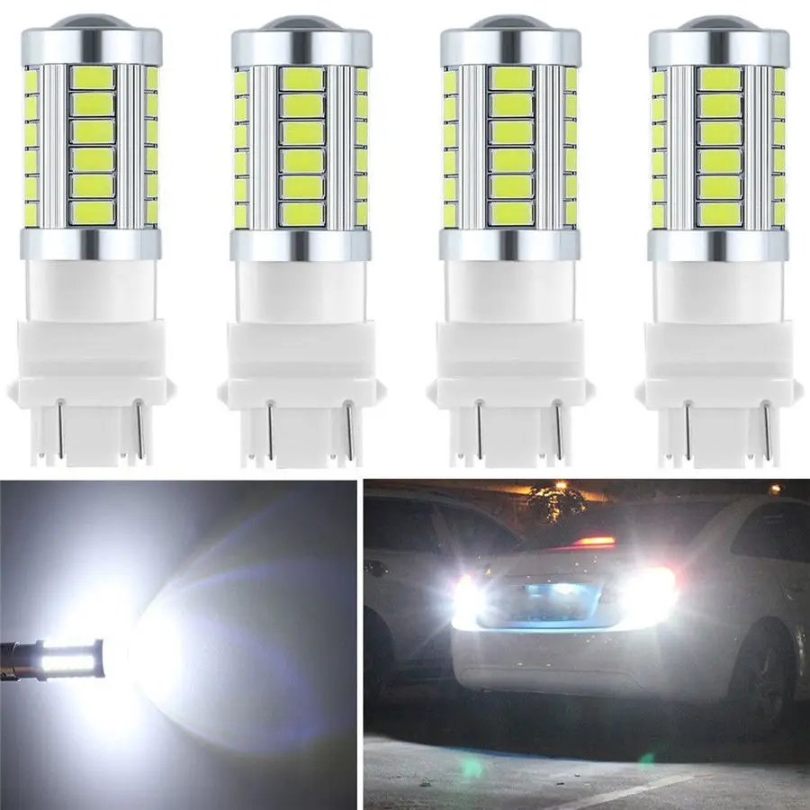 

4Pcs T25 3157 33smd 12V LED Bulb Car Backup Reverse Lights Tail Brake Stop Lamp