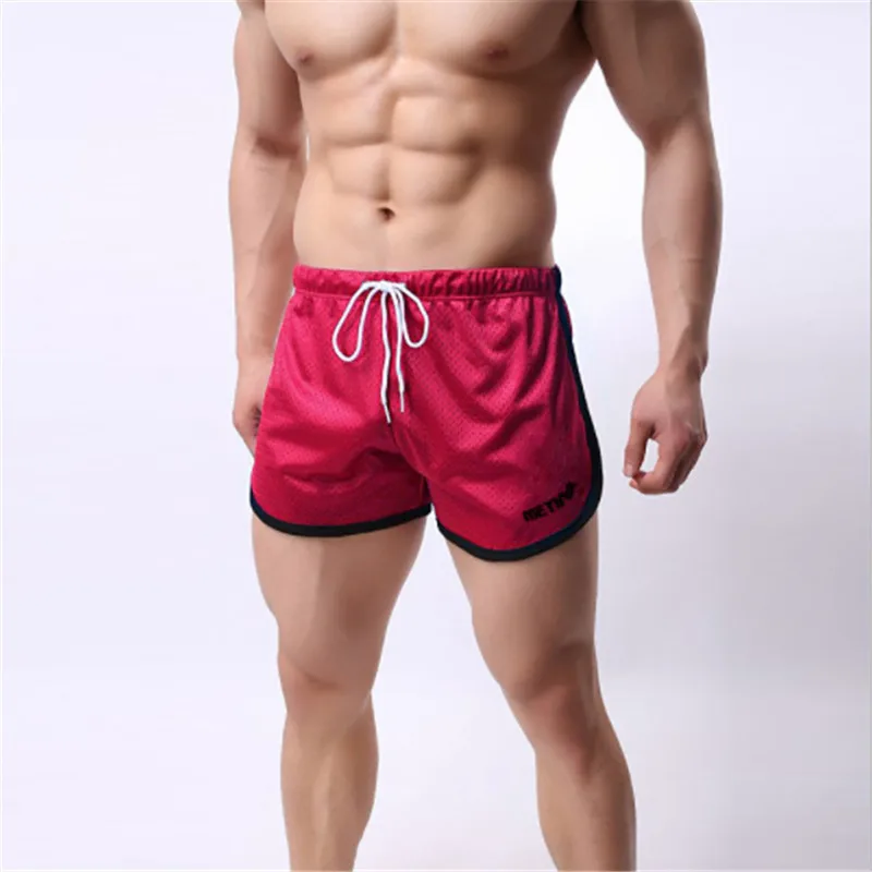 2019 новые мужские шорты для спортзала сетчатые Повседневные Дышащие Спортивные штаны для фитнеса Брендовые спортивные мужские шорты