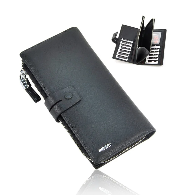 Men Genuine Cow Leather Clutch Wallet Wrist Cellphone Mobile Bag Case Credit Card Holder ID Photo Window Organizer Work Business | Багаж и