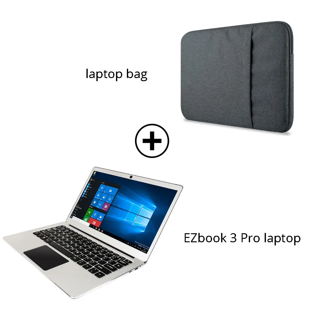 Джемпер ezbook 3 Pro ноутбука 13." IPS Экран ноутбук с M.2 SATA SSD слот Intel Apollo Lake n3450 6 ГБ DDR3 64 ГБ EMMC Ultrabook - Цвет: Silver with Bag-1