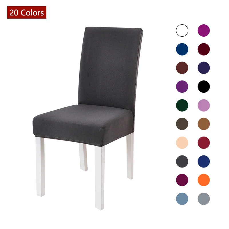 

Big Elastic Removable Dining Chair Cover Anti-dirty Flexible Solid Color Seat Case Folding Slipcover For Weddings Banquet