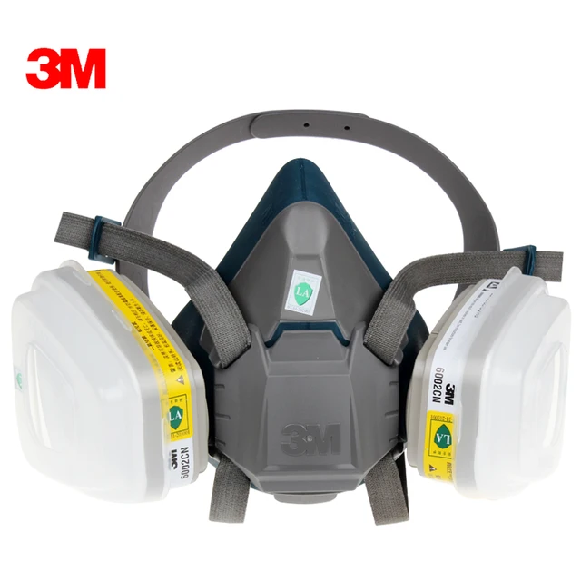 3M 6502 6002 Half Facepiece Mask with Acid Gas Cartridge Respiratory Protection Against Certain