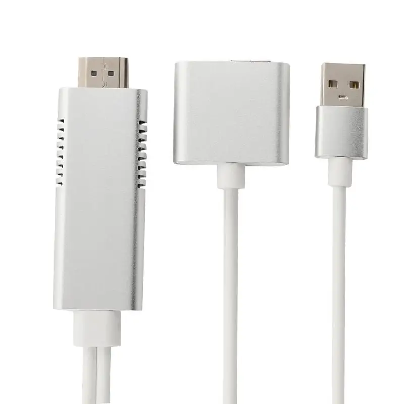 

HD Mirroring Cable Lighting to HDMI Adapter 1080P HDTV AV Adapter Output Connector for iOS Android Phone USB Charger Cable