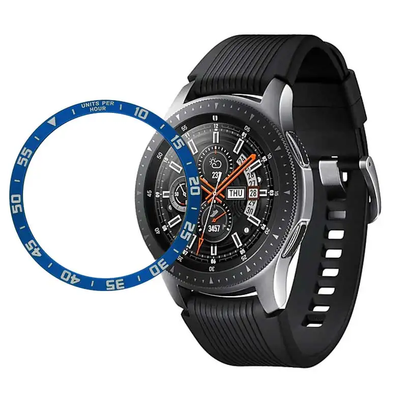 blue time 4 Металлический внешний край стиль для samsung galaxy watch 46 мм/42 мм gear S3 Frontier/классический спортивный чехол Аксессуары для часов 20 мм 22 мм - Цвет: blue time 4