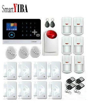 

SmartYIBA RFID Arm/Disarm 3G WiFi Alarm APP Control Touch Screen Smart Home Burglar Security Alarm Smoke Detection Alarm