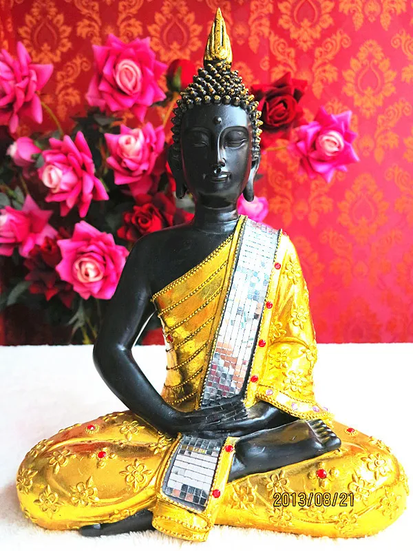 

Southeast Asian style gilt statues glass paste thing opened Lucky Hannaford help Thai Buddha gifts Decoration