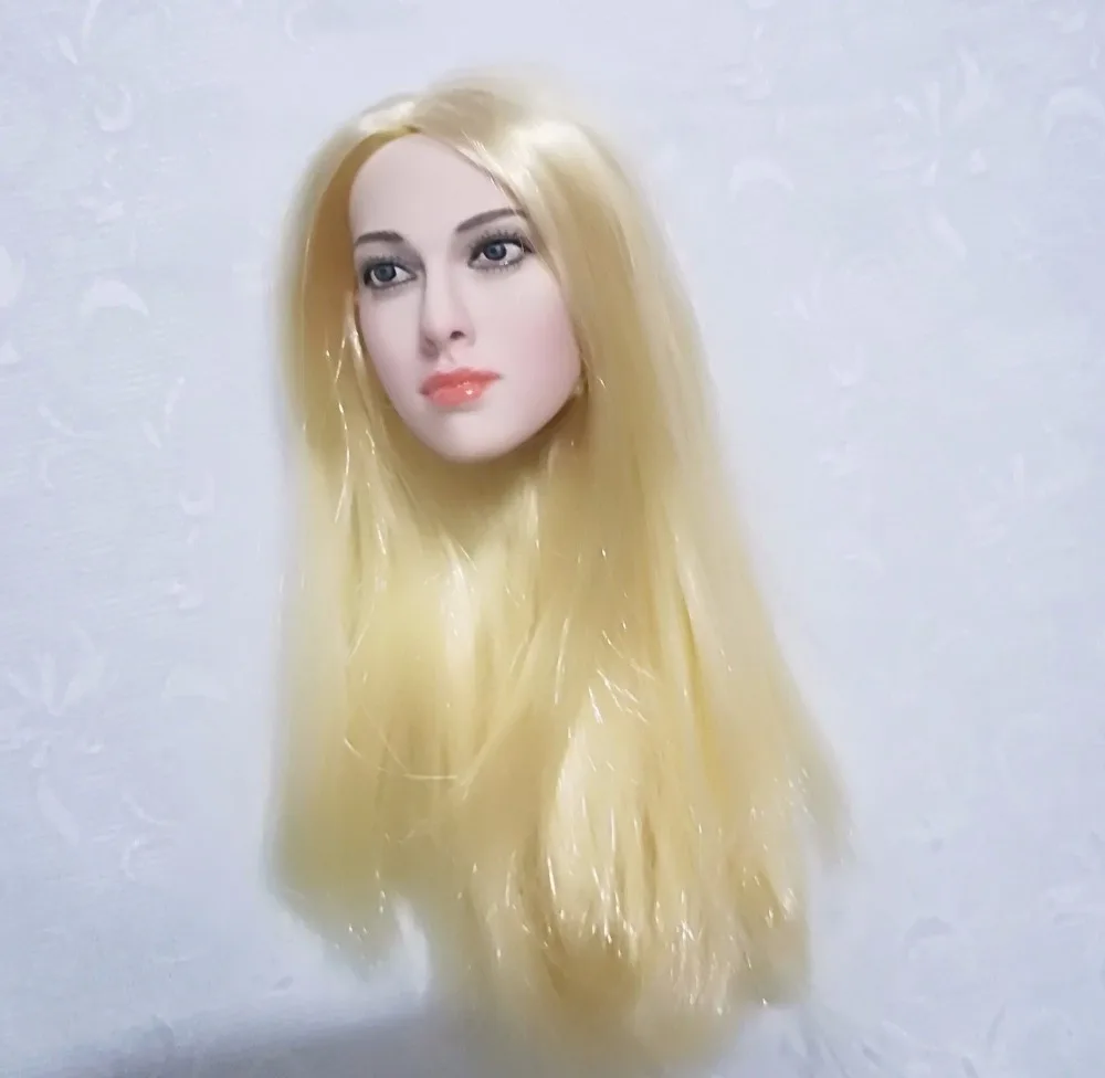 1//6 Seamless Body+Blond Hair Head Scupt Full Set Female Acion Figure Doll Model
