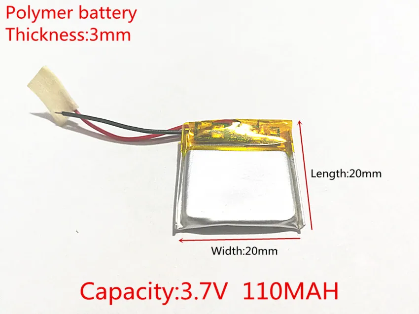 

3.7V 110mAh 302020 Lithium Polymer Li-Po li ion Rechargeable Battery cells For Mp3 MP4 MP5 GPS PSP mobile bluetooth