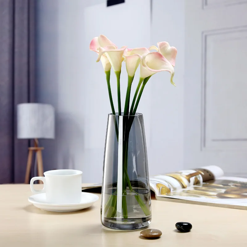 1 шт., прозрачная стеклянная ваза в скандинавском стиле Ins Aurora, простая столешница, свежая стеклянная бутылка для гостиной, спальни, кабинета, декоративная бутылка