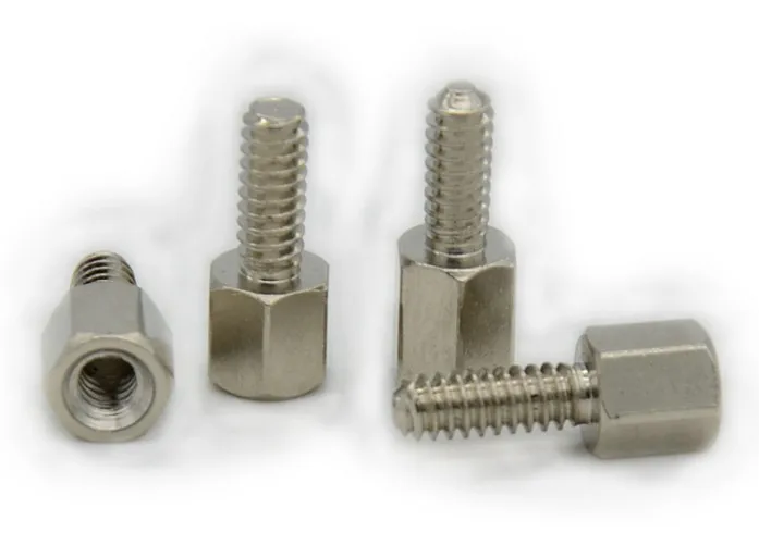 100pcs/ lot High Quality 4 40*5+15 VGA Connector Screw Brass With