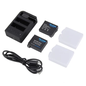 

Battery (2-Pack) and Charger for GoPro HERO4 with 2 Channel USB 2 Slots Battery Charger For go pro Hero 4 Original Remote