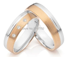 luxury tailor made rose gold colour titanium jewelry wedding rings sets for wedding