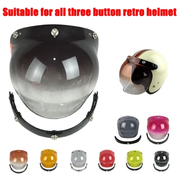 

Motorcycle Vintage Bubble Visor 3 Pin Buckle lens for Helmet Motorbike Helmet Glass Lens