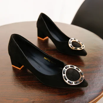 

Size 26-28 Nice New Fashion High Heels Office Ladies Pumps Elegant Women Shoes Pointed Toe Comfortable Formal Metal Shoes Woman