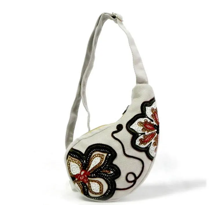 LJT Женская модная нагрудная сумка с вышитыми цветами магнолии Женская винтажная сумка-мессенджер в национальном стиле с регулируемыми мягкими лямками