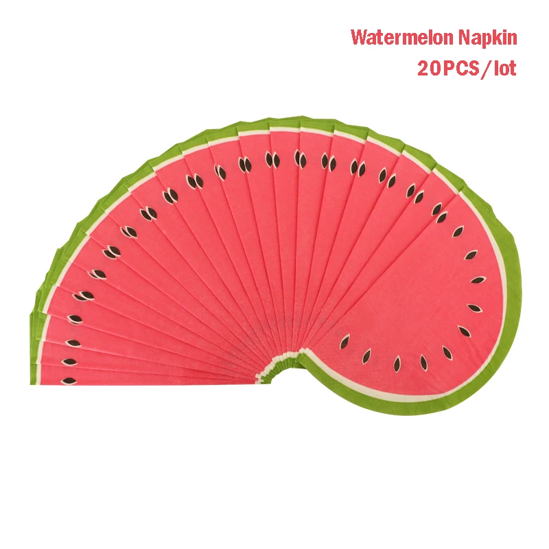 

20Pcs/lot Watermelon Paper Napkins Disposable Party Tableware Napkin Summer Hawaiian Party Decor Luau Decorations Favor Supplies