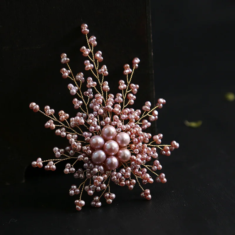 

Amxiu Customized Precious Natural Pearls Jewelry Flower Shape Beautiful Brooch and Pendant Dual Use Gold Plated Pins Accessories