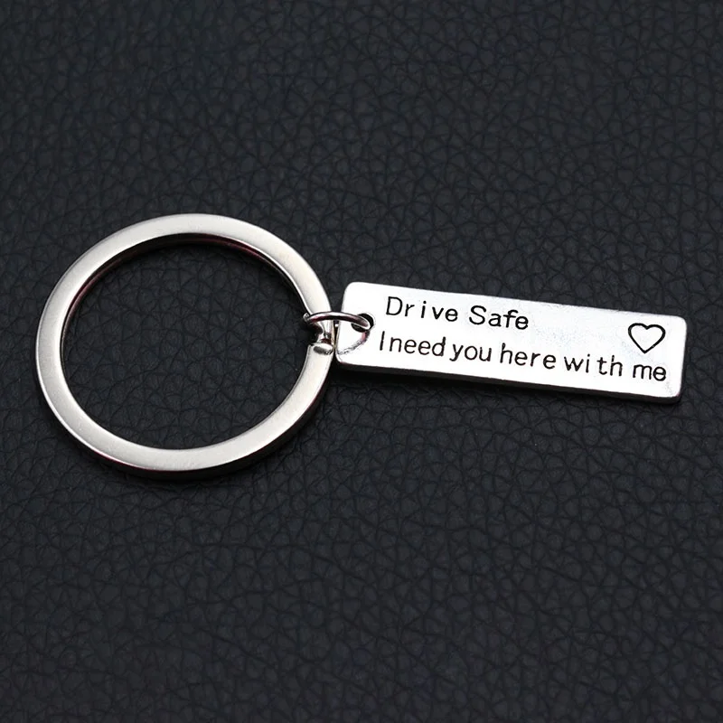 

Drive Safe I Need You Here With Me Keychain/Couples Keychain/Engraved Keychain/Husband Gift/Wife Gift