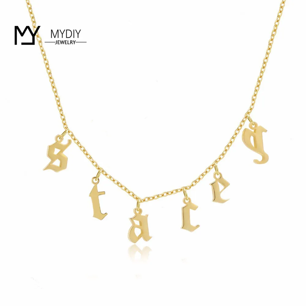 

925 Sterling Silver Old English Choker Personalized Name Necklaces & Pendants Gothic necklace for Etsy