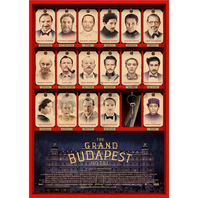 Grand Budapest домашний интерьер отеля украшения Крафт Фильм плакат рисунок core наклейки на стену - Цвет: Шоколад