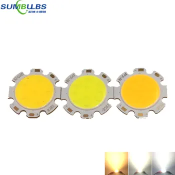 

10pcs/lot DC 21-24V 7W 28mm Circular LED COB Chip Light Source DIY Spot Lights Down Lamps Warm Nature Cool White Round LED Bulb