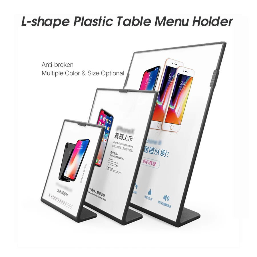 

A6 L Shape Acrylic Poster Menu Holder Stand Lean to Perspex Leaflet Table Display Stands Setting Display Tent Stand Holder