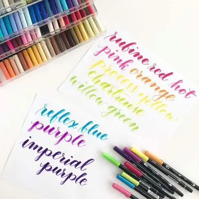 TUNACOCO 10 шт./компл TOMBOW маркеры ручка Двуглавые ручки маркер цвет мягкая кисть для