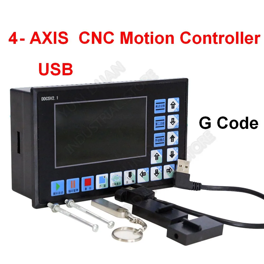4 Axis CNC Motion Controller G Code 4.3\ TFT 500KHz USB Offline Independent MPG Driver for Stepper Motor Servo CNC MACH Fanuc 4 Axis CNC Motion Controller G Code 4.3\ TFT 500KHz USB Offline Independent MPG Driver for Stepper Motor Servo CNC MACH Fanuc