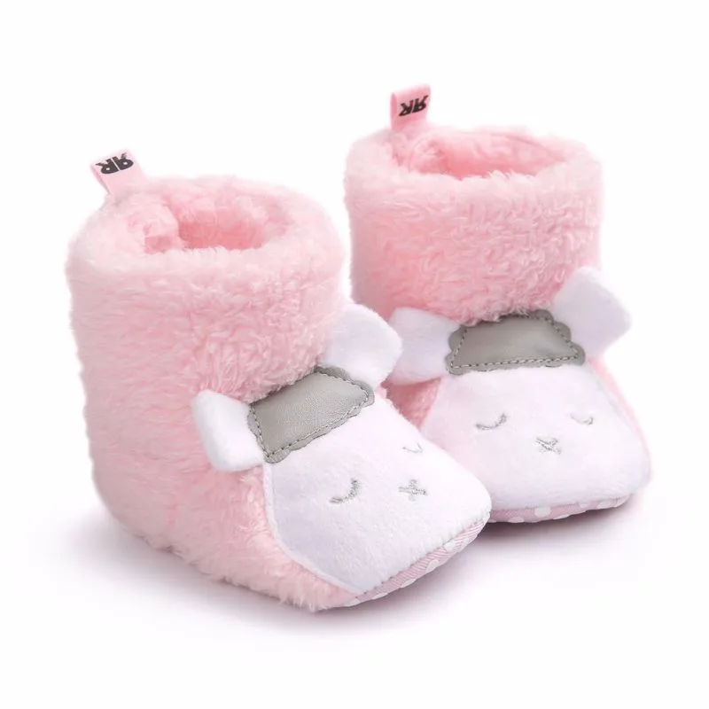 Зимние сапоги из плюша и флока в виде милой панды для малышей; флисовая обувь с хлопковой подкладкой; детские пинетки для малышей; обувь для малышей