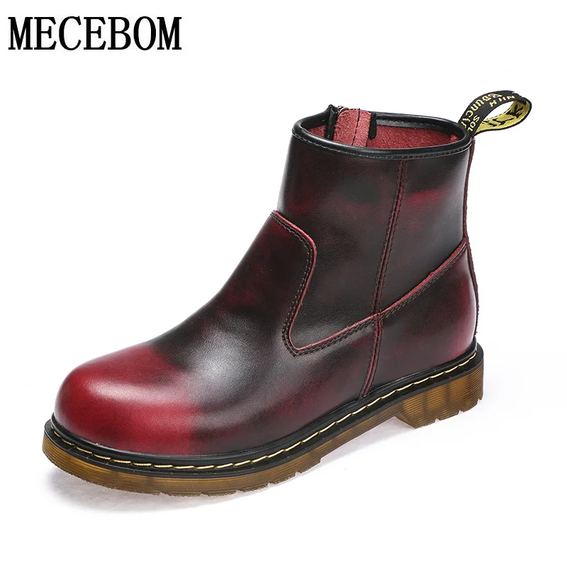 

Men boots winter split leather ankle boots high-top slip-on unisex snow boots moccasins size 35-44 833m
