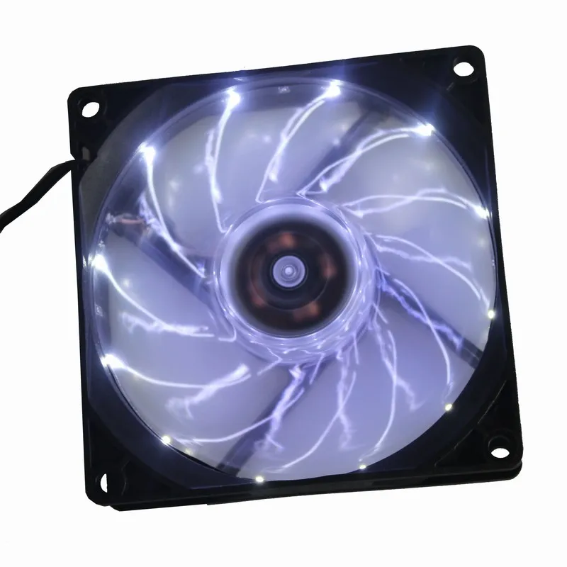 

1Pcs Gdstime 9CM 90mm 12V 3P White Light LED Silent PC Computer Case Cooler Cooling Fan Mod