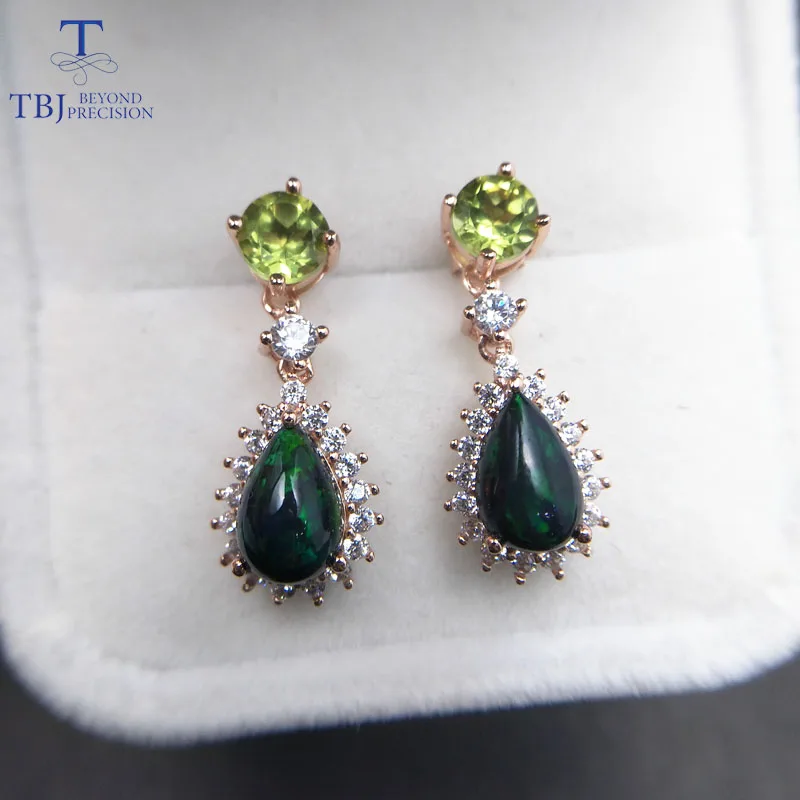 Tbj Colorful Natural Gemstone Earring With Peridot And Ethiopian Opal In 925 Sterling Silver Fashion Earrings From Jewelry Tbj Colorful Natural Gemstone Earring With Peridot And Ethiopian Opal In 925 Sterling Silver Fashion Earrings From Jewelry
