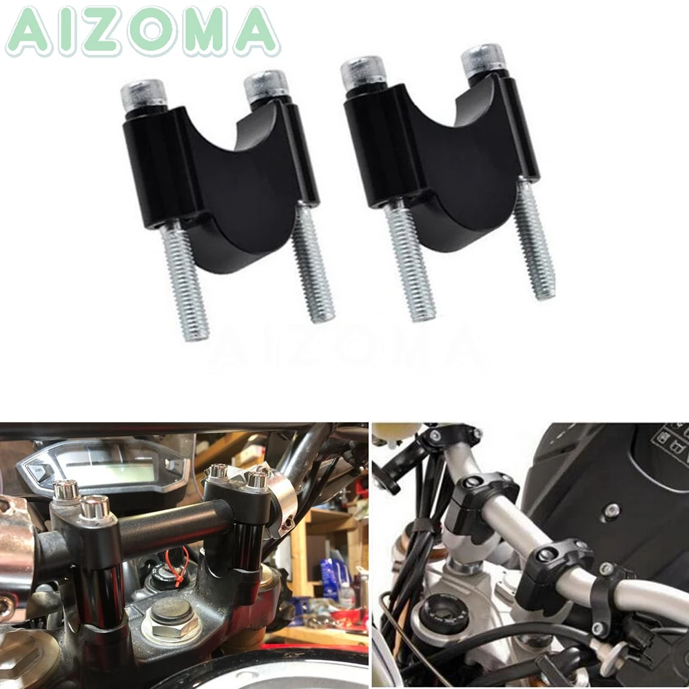 

Universal CNC 22/28mm Handlebar Riser Motorbike 7/8" & 1 1/8" Bar Clamps 30mm Rise for Honda Yamaha BMW Suzuki Ducati Kawasaki