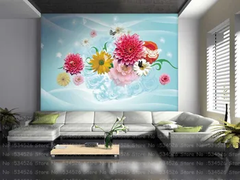 

Mural papel de parede 3d wall panels paper wallpaper flower for tv sofa background homedecor vintage photo wallpaper for wall