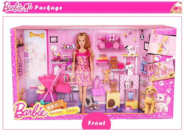 Барби авторизуется бренд покупки девочка и собака Барби Куклы набор для маленькой девочки Рождественский подарок Барби Boneca BCF82 - Цвет: BCF82